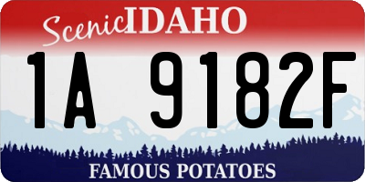 ID license plate 1A9182F