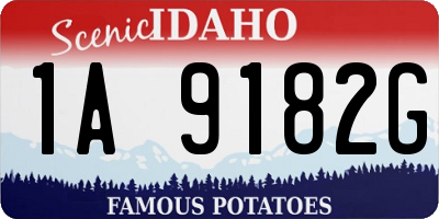 ID license plate 1A9182G