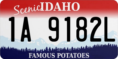 ID license plate 1A9182L