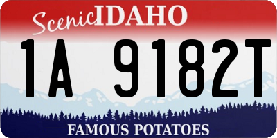 ID license plate 1A9182T