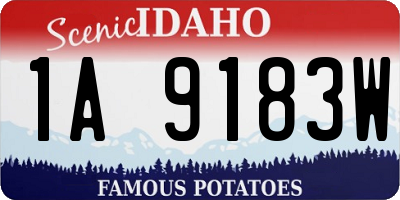 ID license plate 1A9183W