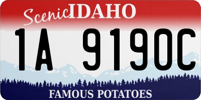 ID license plate 1A9190C