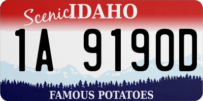 ID license plate 1A9190D