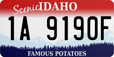 ID license plate 1A9190F