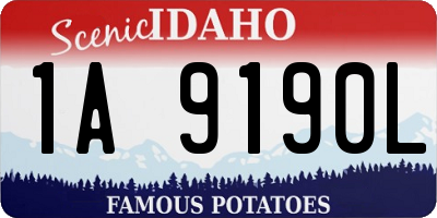 ID license plate 1A9190L