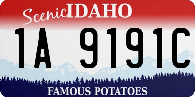 ID license plate 1A9191C
