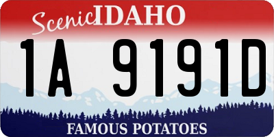 ID license plate 1A9191D