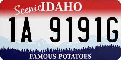 ID license plate 1A9191G