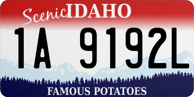 ID license plate 1A9192L