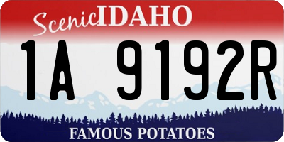 ID license plate 1A9192R