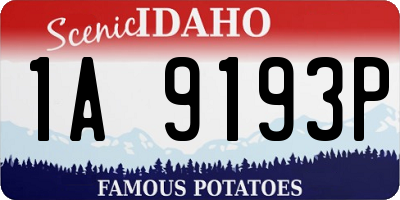 ID license plate 1A9193P