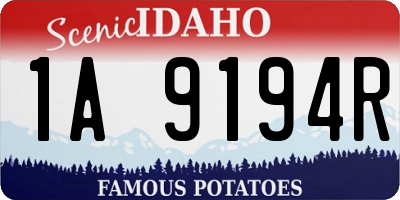 ID license plate 1A9194R