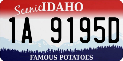 ID license plate 1A9195D
