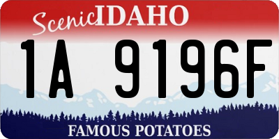 ID license plate 1A9196F