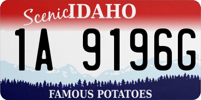 ID license plate 1A9196G