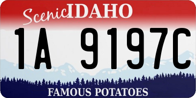 ID license plate 1A9197C