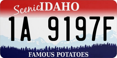 ID license plate 1A9197F