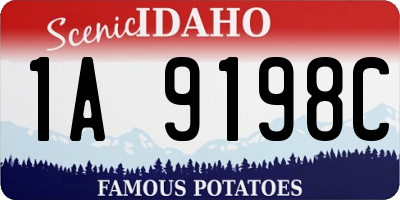 ID license plate 1A9198C