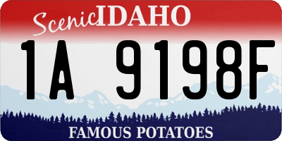 ID license plate 1A9198F