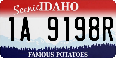 ID license plate 1A9198R