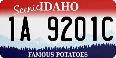 ID license plate 1A9201C