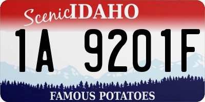 ID license plate 1A9201F