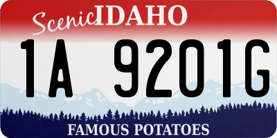 ID license plate 1A9201G