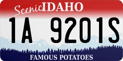 ID license plate 1A9201S