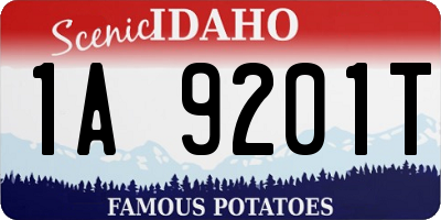 ID license plate 1A9201T