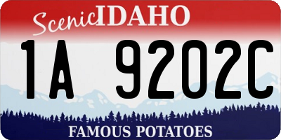 ID license plate 1A9202C
