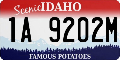 ID license plate 1A9202M