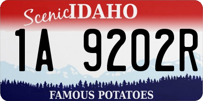 ID license plate 1A9202R