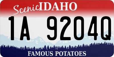 ID license plate 1A9204Q