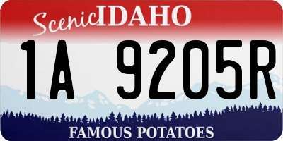 ID license plate 1A9205R