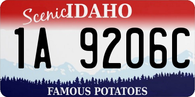 ID license plate 1A9206C