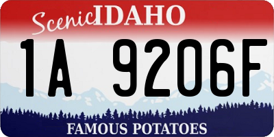 ID license plate 1A9206F