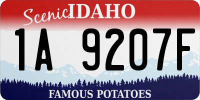 ID license plate 1A9207F