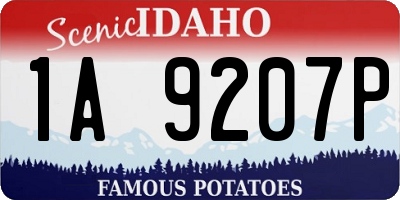 ID license plate 1A9207P