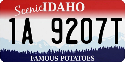 ID license plate 1A9207T