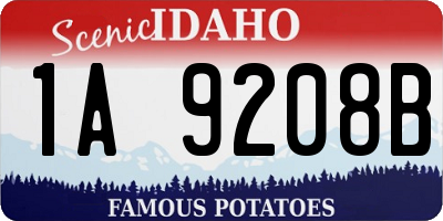 ID license plate 1A9208B