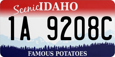 ID license plate 1A9208C