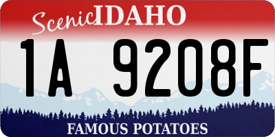 ID license plate 1A9208F