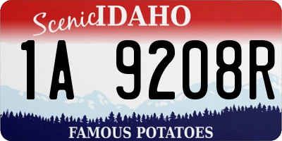 ID license plate 1A9208R