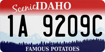 ID license plate 1A9209C