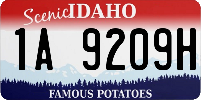 ID license plate 1A9209H