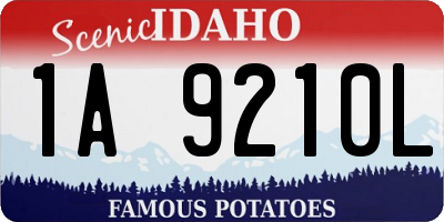 ID license plate 1A9210L