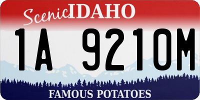 ID license plate 1A9210M