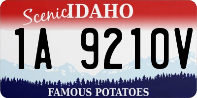 ID license plate 1A9210V