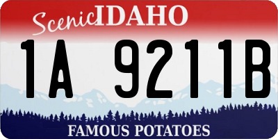 ID license plate 1A9211B
