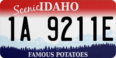ID license plate 1A9211E